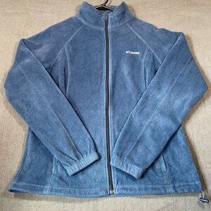 Columbia Full-Zip Blue Fleece Jacket Womens XL Polyester Lightweight Outerwear